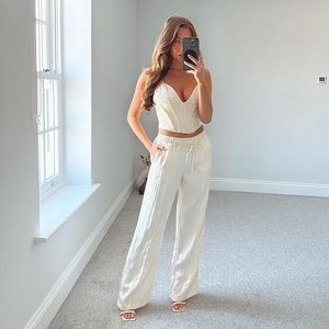 Zara Cream Texture Corset Top